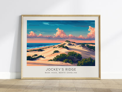 Jockey's Ridge Landscape Matte Border Poster | Nags Head, North Carolina Vacation Wall Art — framed wall art