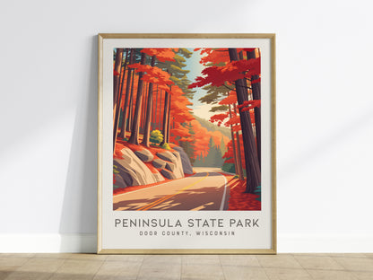 Peninsula State Park Matte Border Poster | Door County, Wisconsin Destination Print — framed wall art
