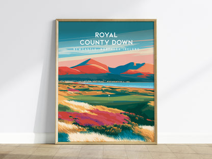 Royal County Down, Newcastle, Northern Ireland Poster | Country Club Decor Golfer Gift Wall Art — framed wall art