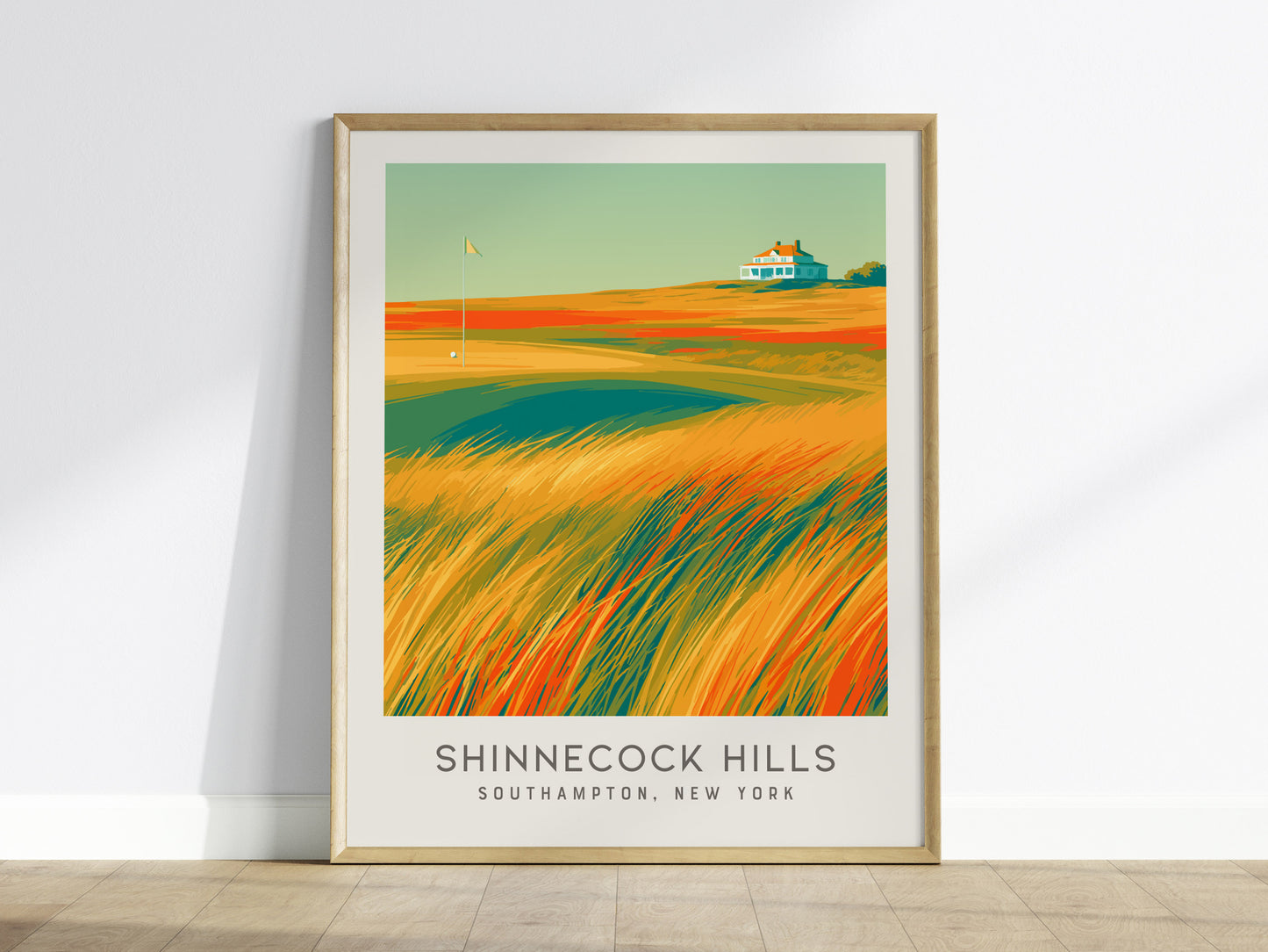 Shinnecock Hills Matte Border Poster | Southampton, New York Golf Wall Art & Country Club Decor — framed wall art