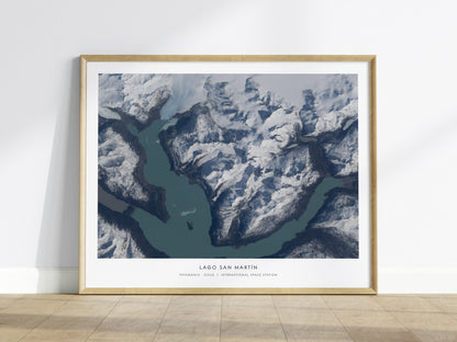 Lago San Martín Landscape Poster | NASA Space Photography Patagonia · Chile Astronomy Print — framed wall art
