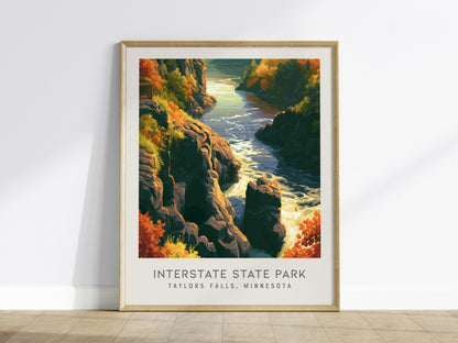 Interstate State Park Matte Border Poster | Taylors Falls, Minnesota Vacation Wall Art — framed wall art