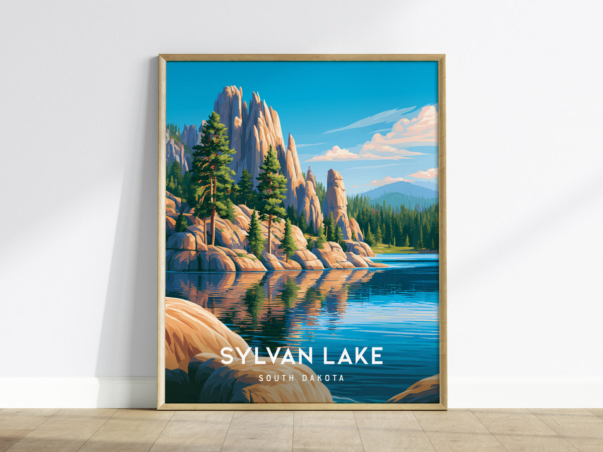 Sylvan Lake, South Dakota Poster | Custer State Park Framed or Unframed Wall Art — framed wall art