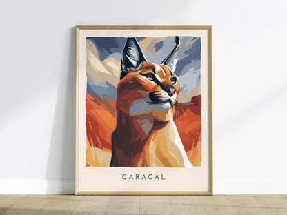Caracal, Caracal caracal Poster | Majestic Wild Cat Nature Wall Art — framed wall art