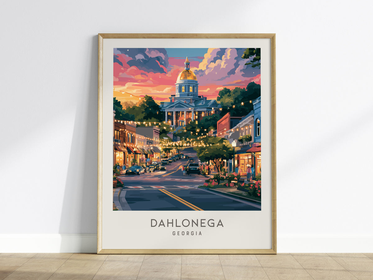 Dahlonega Matte Border Poster | Georgia Destination Print Travel Wall Art — framed wall art