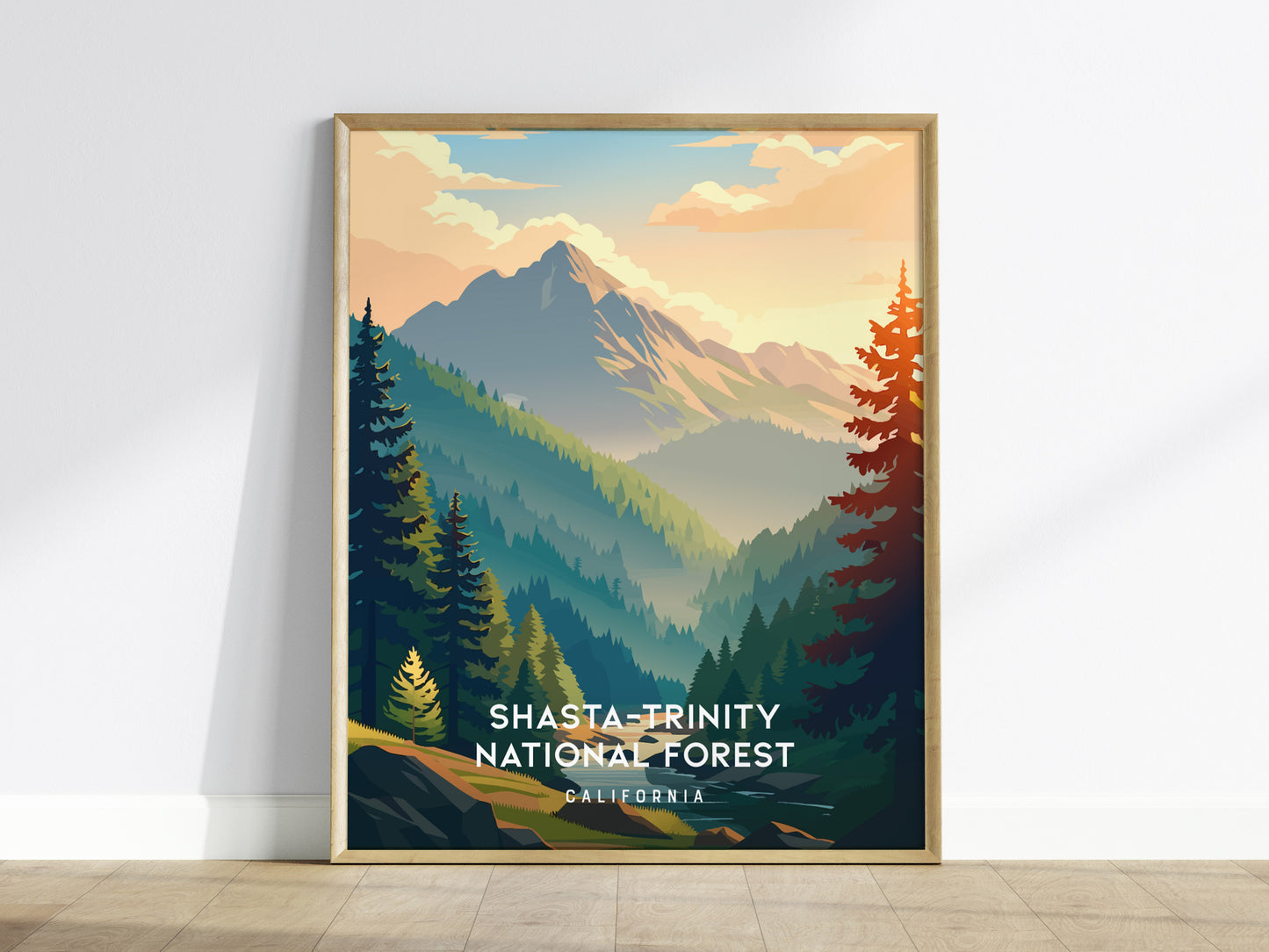 Shasta-Trinity National Forest, California Poster | Mountain Wilderness & Alpine Lake Wall Art — framed wall art