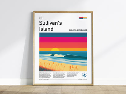 Sullivan's Island, Charleston, South Carolina Poster | Surf Wall Art & Beach House Decor — framed wall art