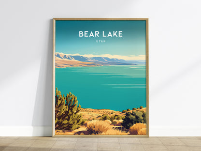 Bear Lake, Utah Poster | Beach House Decor Travel Gift Wall Art — framed wall art