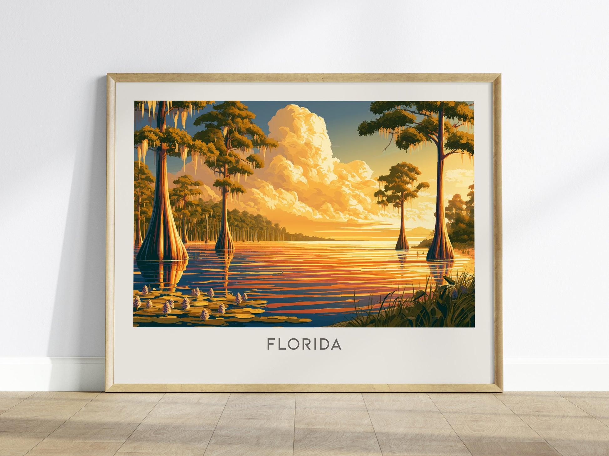 Florida Landscape Matte Border Poster | Travel Wall Art — framed wall art