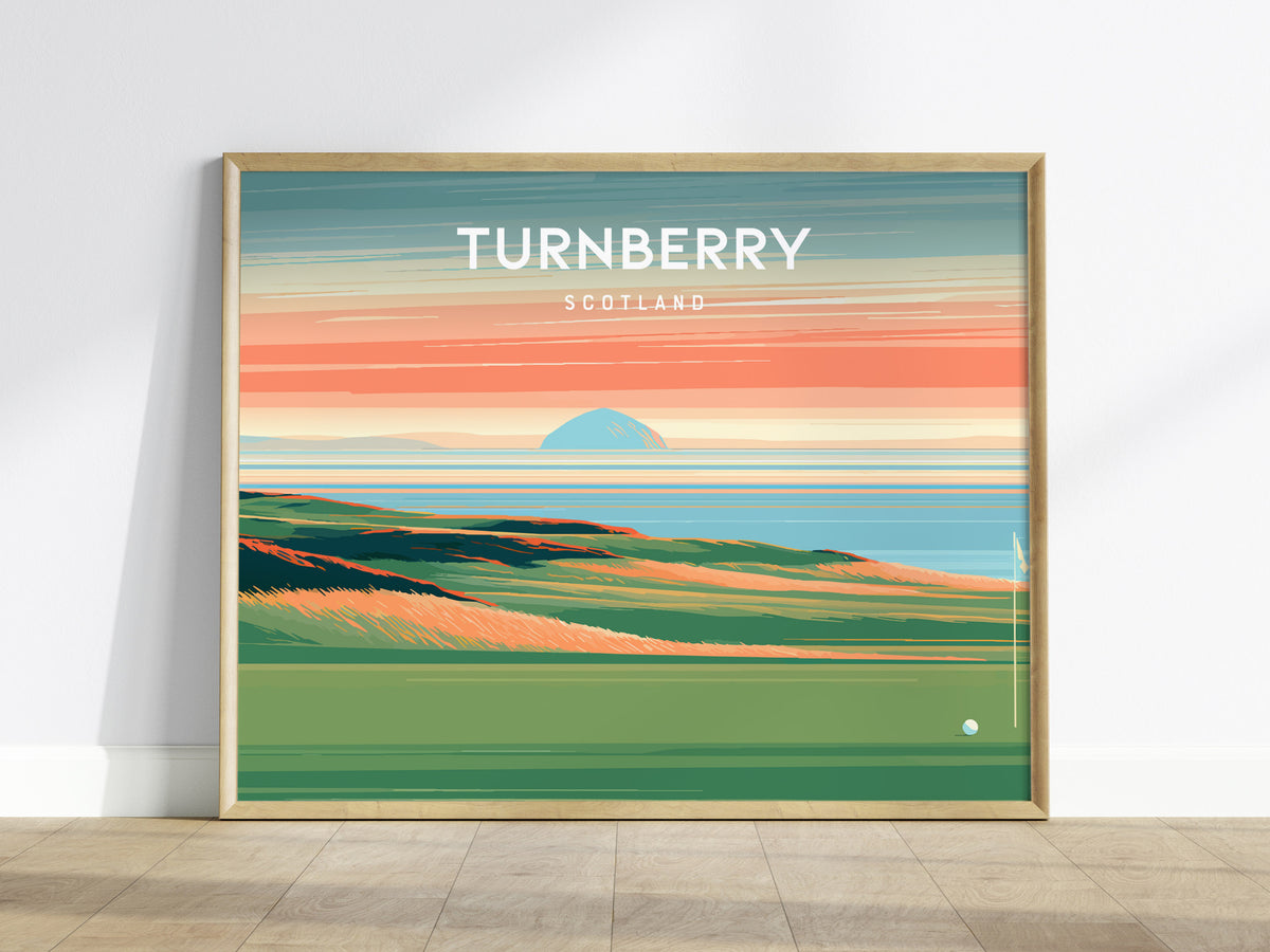 Turnberry Landscape Poster | Scotland Golf Wall Art & Framed or Unframed — framed wall art