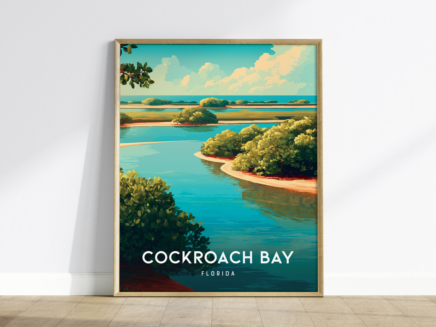 Cockroach Bay, Florida Poster | Mangrove Shores & Wading Birds Wall Art — framed wall art