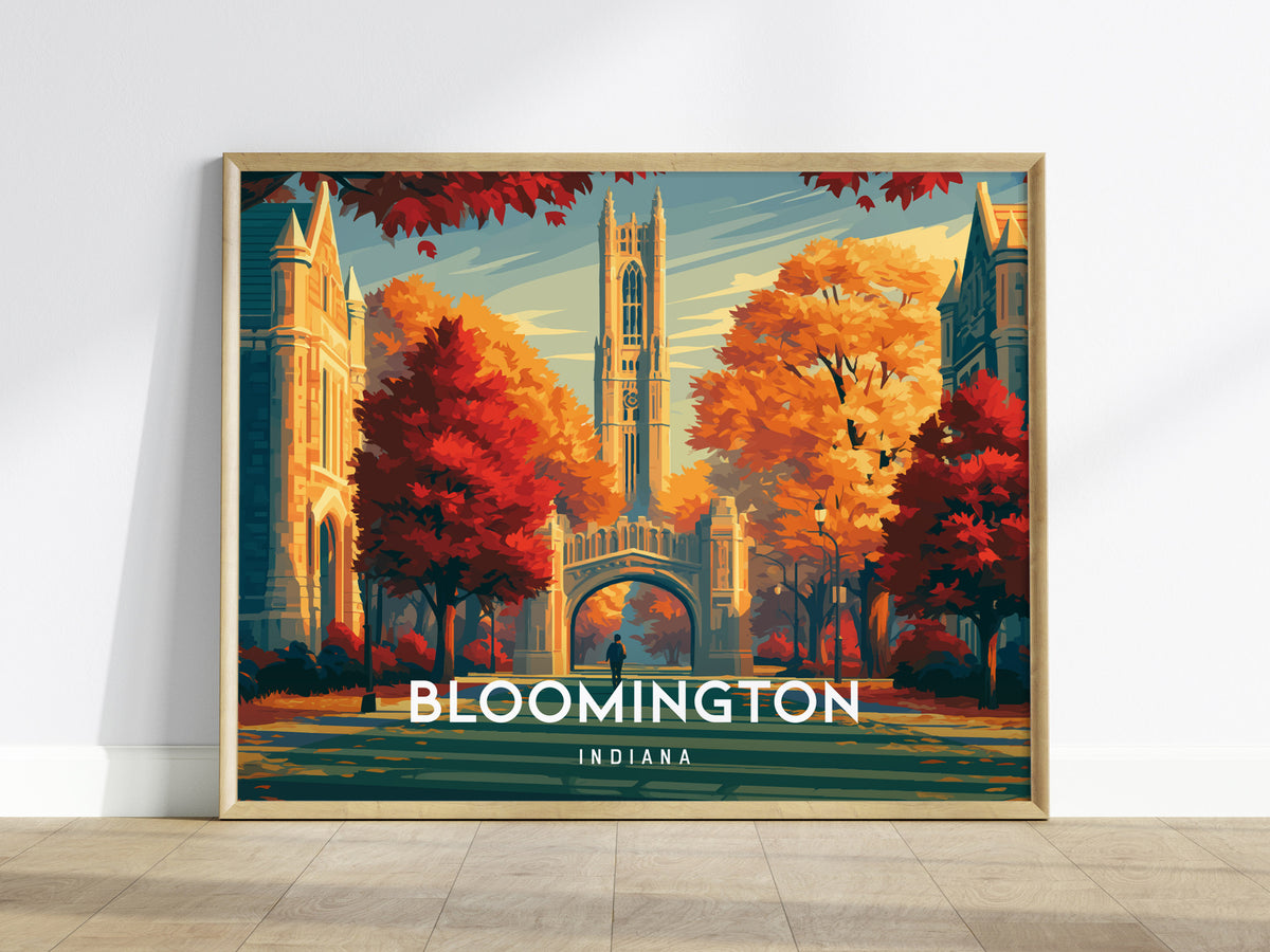 Bloomington, Indiana Landscape Poster | Framed or Unframed Vacation Wall Art — framed wall art