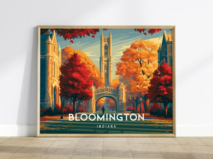 Bloomington, Indiana Landscape Poster | Framed or Unframed Vacation Wall Art — framed wall art