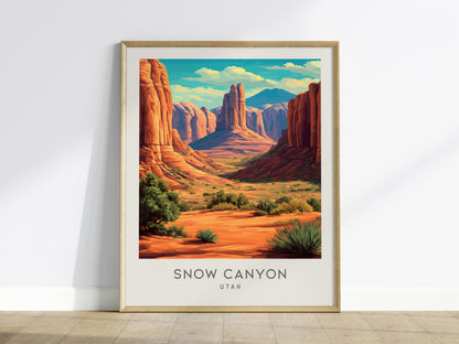 Snow Canyon Matte Border Poster | Utah Travel Wall Art — framed wall art