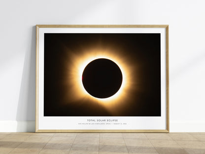 Total Solar Eclipse Landscape Poster | NASA Astronomy Print San Millán De Los Caballeros, Spain Wall Art — framed wall art