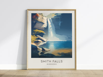 Smith Falls Matte Border Poster | Nebraska Travel Wall Art — framed wall art