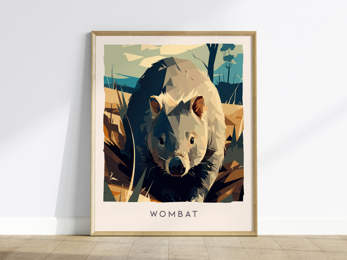 Wombat, Vombatus Ursinus Poster | Charming Australian Wildlife Wall Art — framed wall art