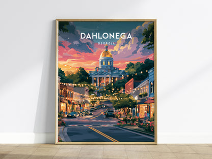 Dahlonega, Georgia Poster | Gold Rush Mountain Town Wall Art — framed wall art