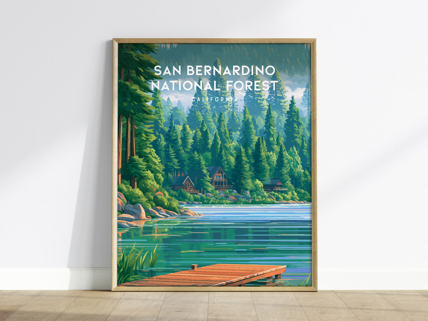 San Bernardino National Forest, California Poster | Mountain Pines & Alpine Wilderness Wall Art — framed wall art