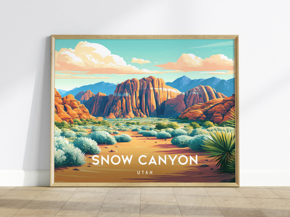 Snow Canyon Landscape Poster | Utah Red Rock Framed or Unframed Wall Art — framed wall art