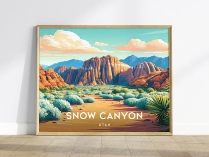 Snow Canyon Landscape Poster | Utah Red Rock Framed or Unframed Wall Art — framed wall art