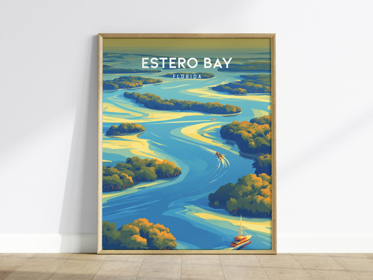 Estero Bay, Florida Poster | Mangroves & Gulf Coast Art Wall Art — framed wall art