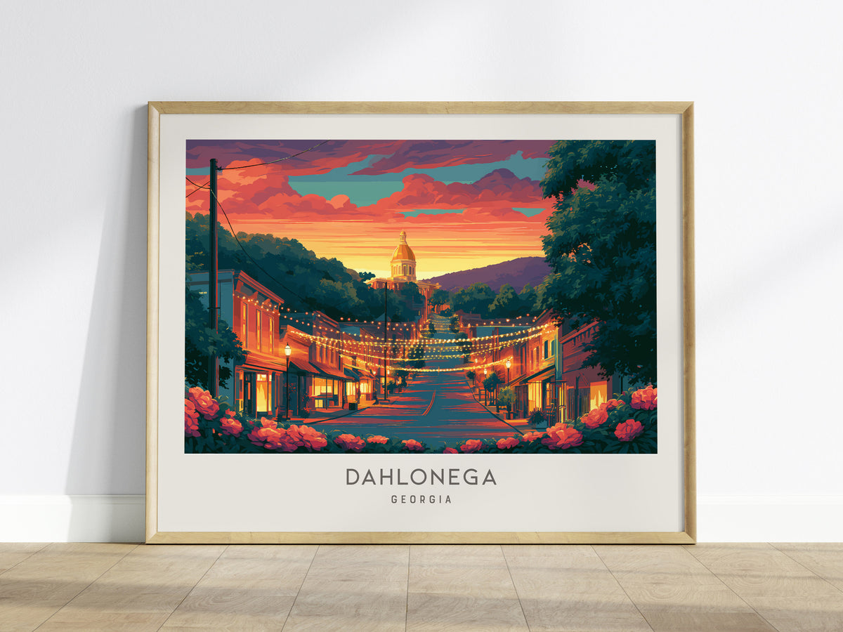 Dahlonega Landscape Matte Border Poster | Georgia Travel Gift Vacation Wall Art — framed wall art