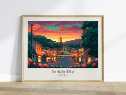 Dahlonega Landscape Matte Border Poster | Georgia Travel Gift Vacation Wall Art — framed wall art