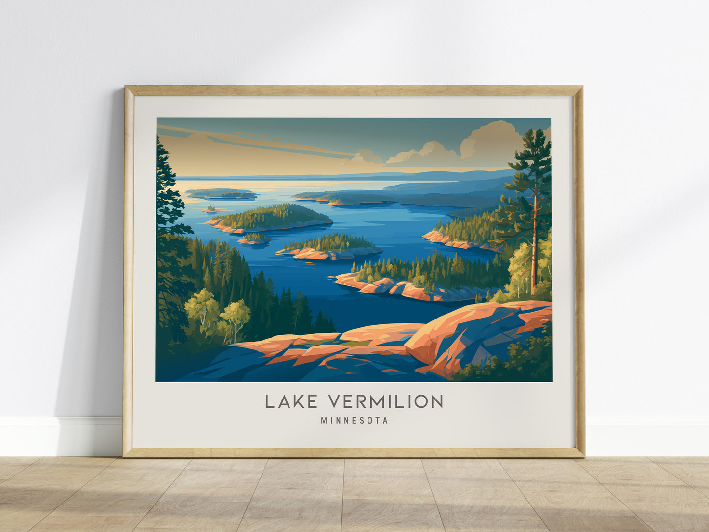 Lake Vermilion Landscape Matte Border Poster | Travel Wall Art — framed wall art
