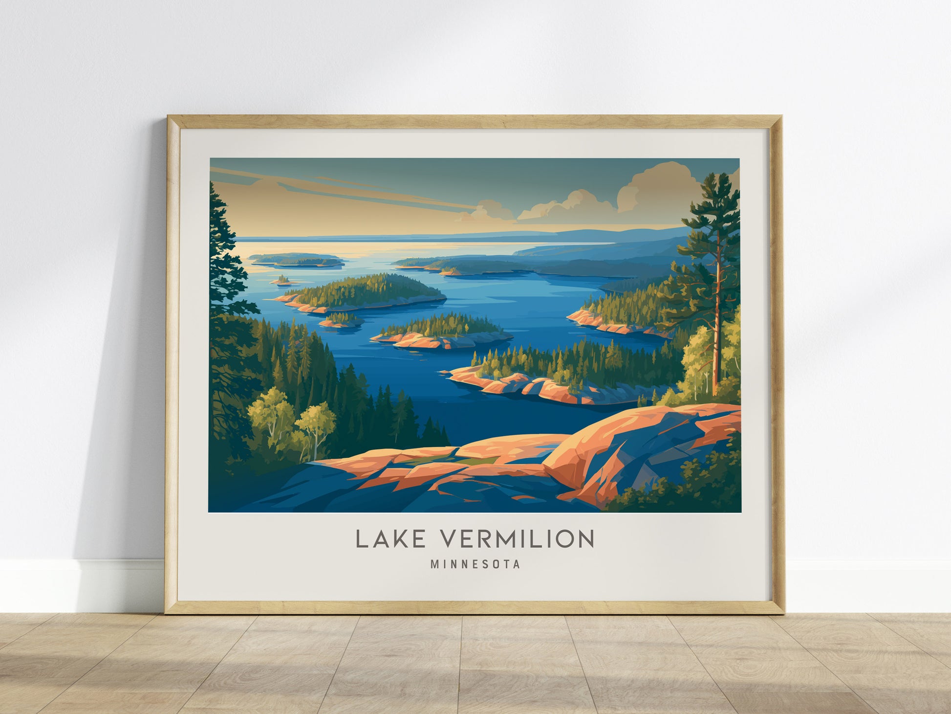 Lake Vermilion Landscape Matte Border Poster | Travel Wall Art — framed wall art