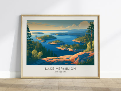 Lake Vermilion Landscape Matte Border Poster | Travel Wall Art — framed wall art