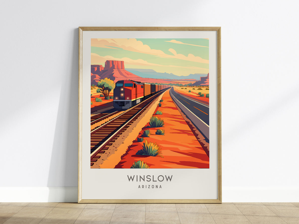 Winslow Matte Border Poster | Arizona Travel Wall Art — framed wall art