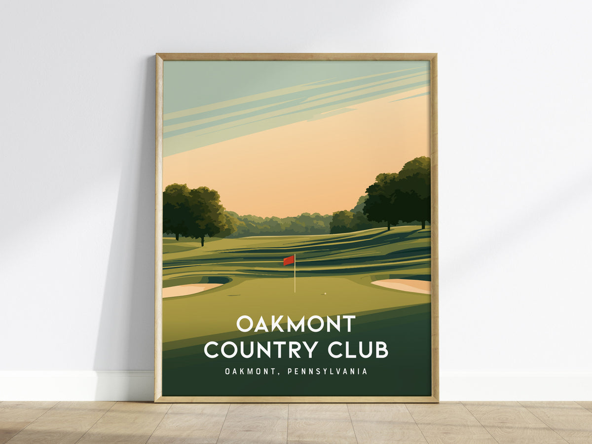 Oakmont Country Club, Oakmont, Pennsylvania Poster | Classic Links Golfer Gift Wall Art — framed wall art
