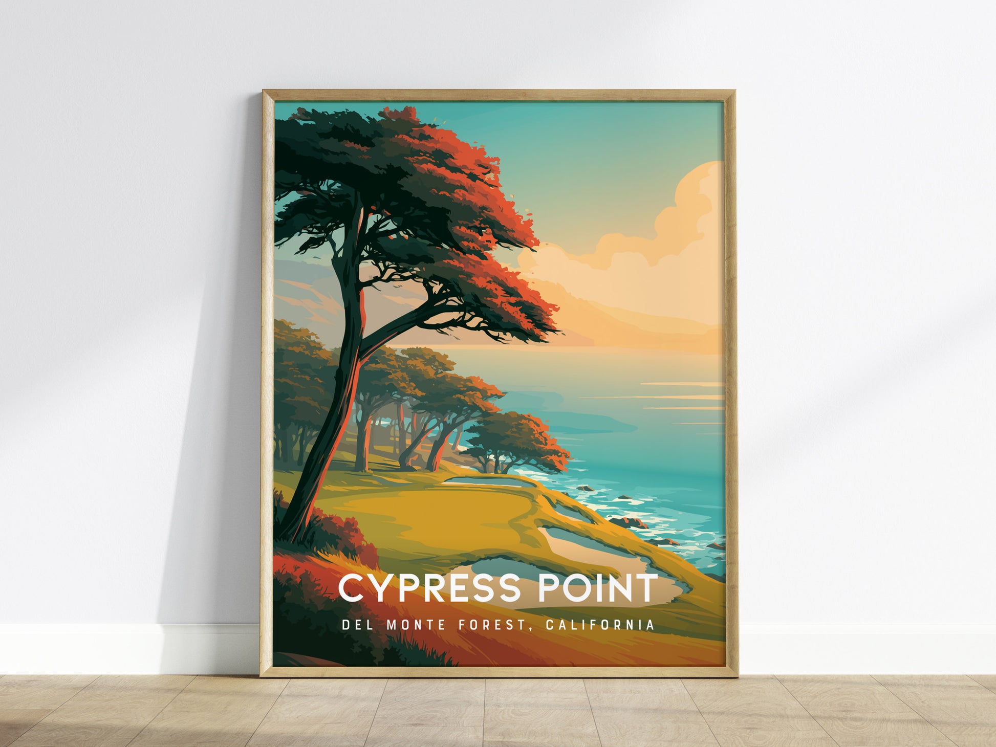 Cypress Point, Del Monte Forest, California Poster | Iconic Links Poster Golf Wall Art — framed wall art