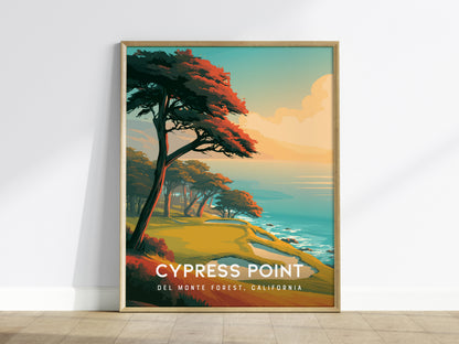 Cypress Point, Del Monte Forest, California Poster | Iconic Links Poster Golf Wall Art — framed wall art