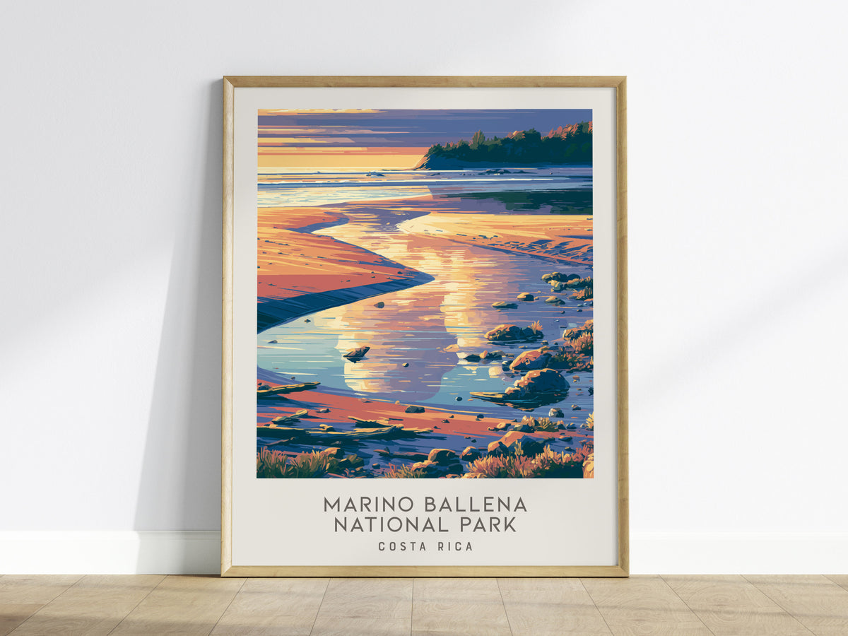 Marino Ballena National Park Matte Border Poster | Costa Rica Travel Wall Art — framed wall art