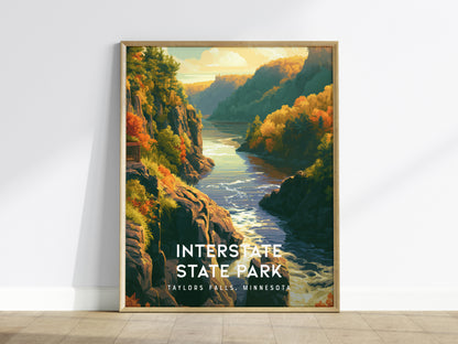 Interstate State Park, Taylors Falls, Minnesota Poster | Rugged River Bluffs Framed or Unframed Wall Art — framed wall art