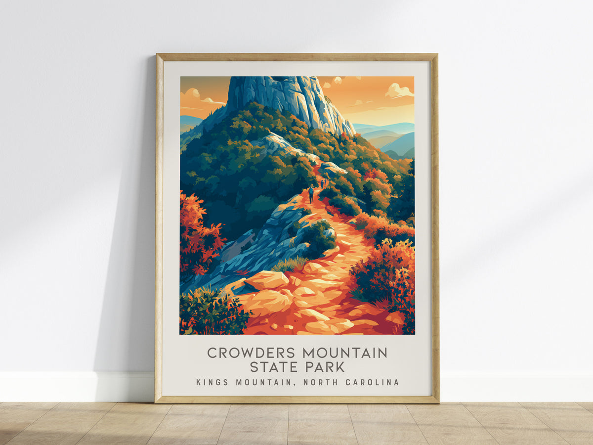 Crowders Mountain State Park Matte Border Poster | Kings Mountain, North Carolina Destination Print — framed wall art