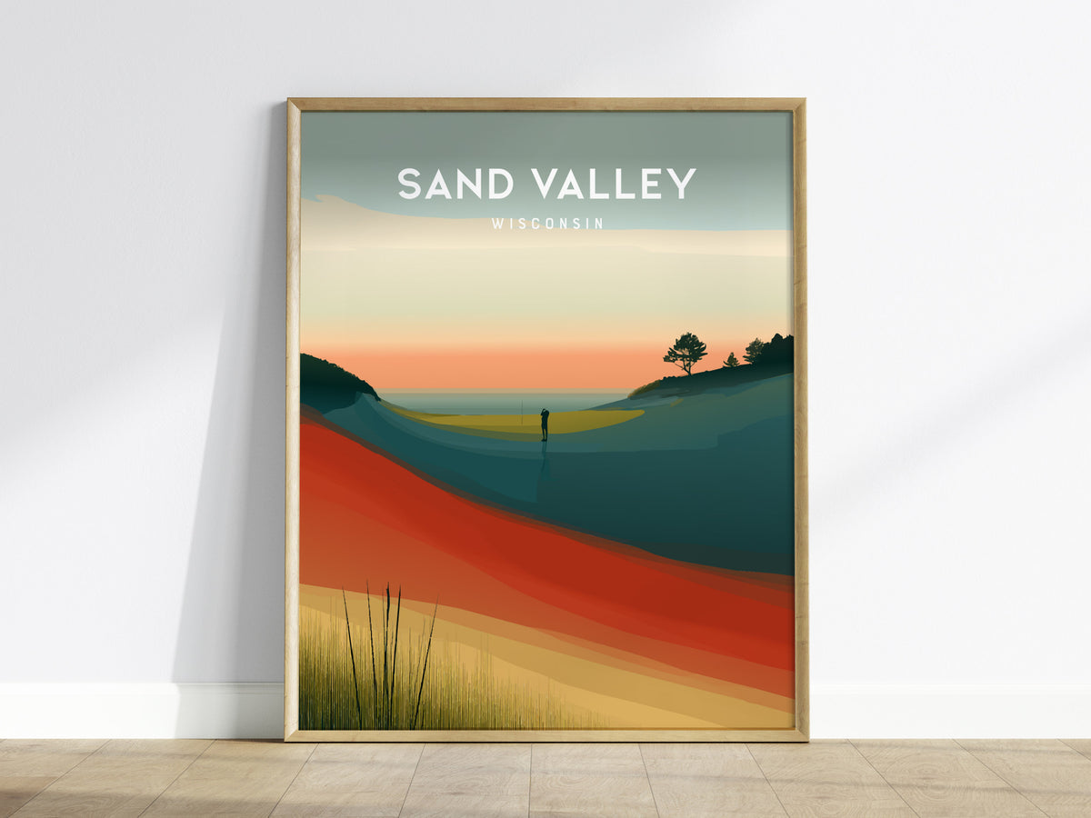 Sand Valley, Wisconsin Poster | Rolling Dunes & Fairways Golf Wall Art — framed wall art