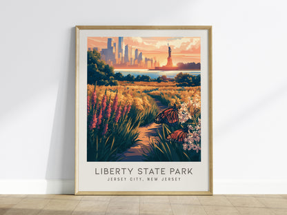Liberty State Park Matte Border Poster | Jersey City, New Jersey Destination Print — framed wall art