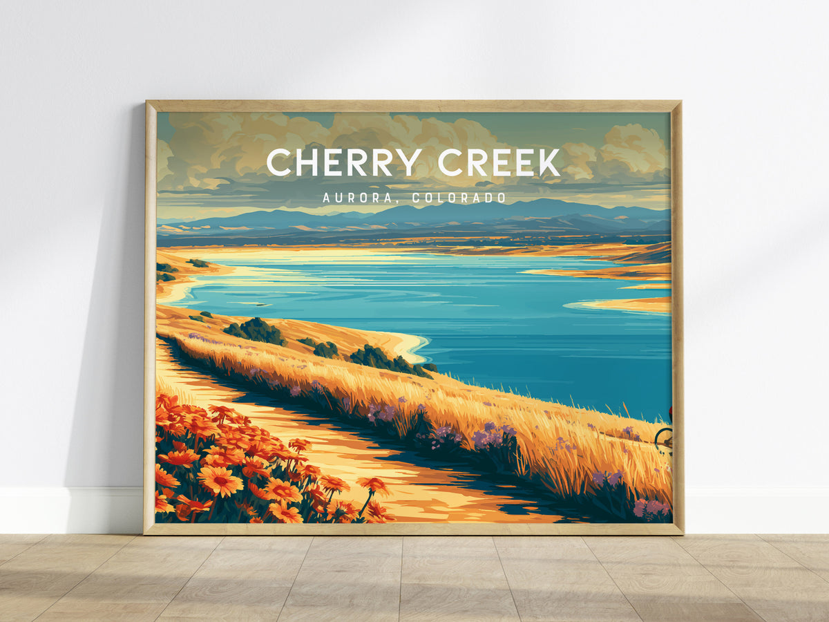 Cherry Creek Landscape Poster | Aurora, Colorado Vacation Wall Art — framed wall art