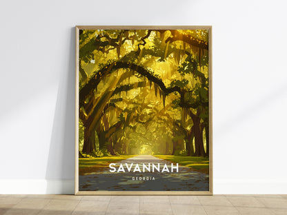 Savannah Georgia Poster | Forsyth Park Fountain Wall Art