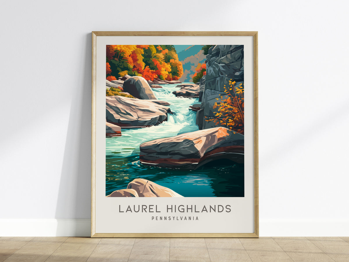 Laurel Highlands Matte Border Poster | Pennsylvania Destination Print Travel Wall Art — framed wall art