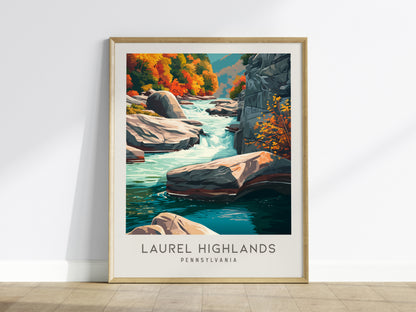 Laurel Highlands Matte Border Poster | Pennsylvania Destination Print Travel Wall Art — framed wall art
