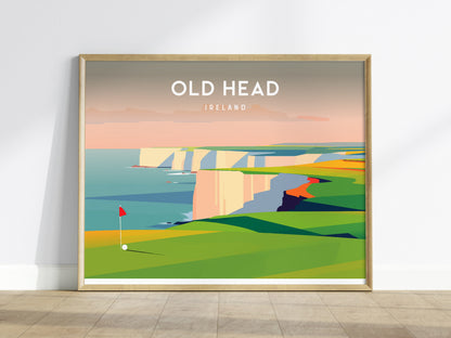 Old Head Landscape Poster | Ireland Links Poster & Framed or Unframed Golf Wall Art — framed wall art