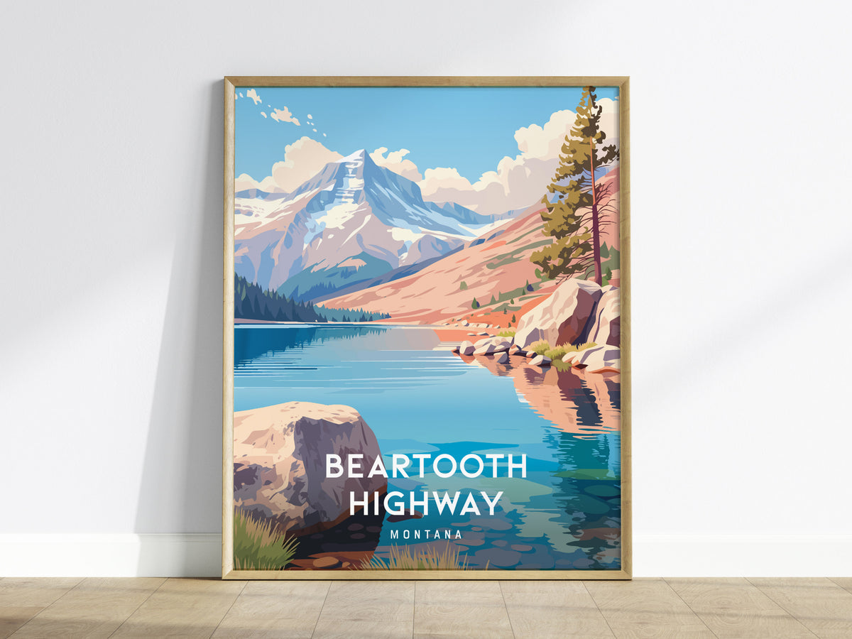 Beartooth Highway, Montana Poster | Alpine Mountain Pass Scenic Wall Art — framed wall art