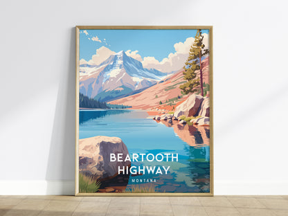 Beartooth Highway, Montana Poster | Alpine Mountain Pass Scenic Wall Art — framed wall art