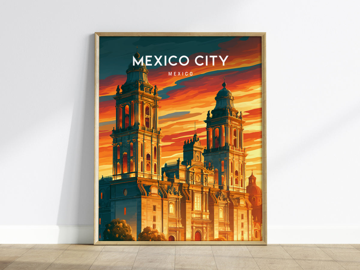 Mexico City, Mexico Poster | Vibrant Culture & Architecture Wall Art — framed wall art