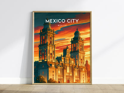 Mexico City, Mexico Poster | Vibrant Culture & Architecture Wall Art — framed wall art