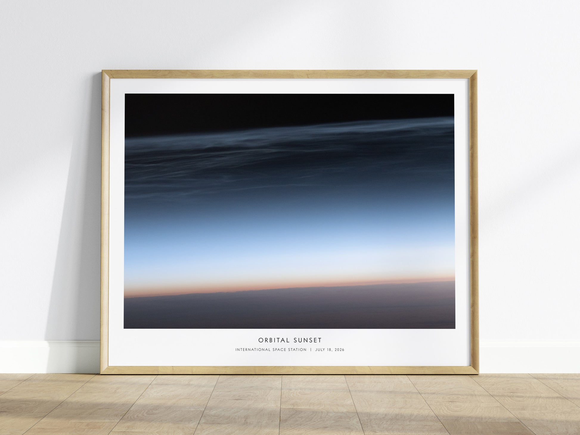 Orbital Sunset Landscape Poster | NASA International Space Station Space Photography Wall Art — framed wall art